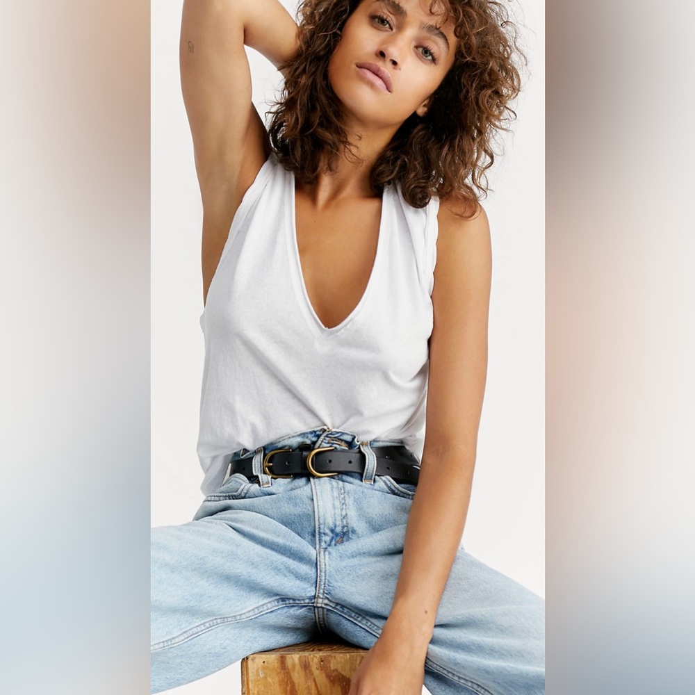 Free People Denim Days Double Buckle Belt S/M